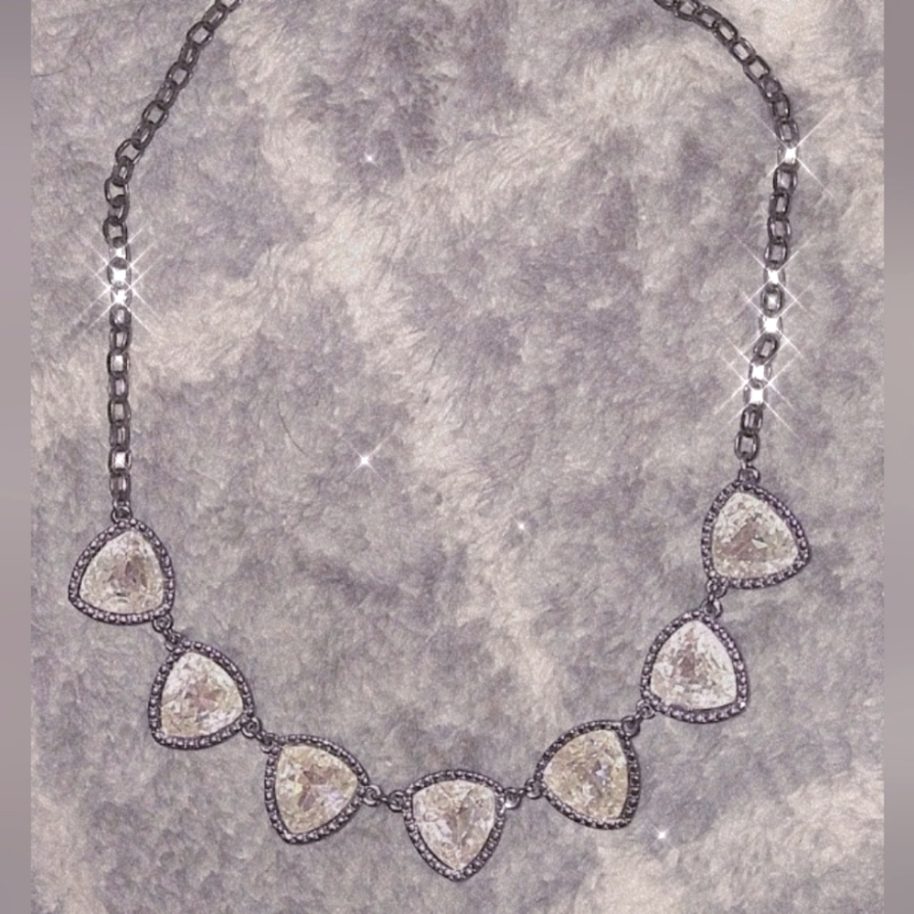 Antique Triangular Diamond Necklace (with chain)